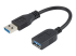 USB3EXT6INBK - StarTech.com USB 3.0 A-till-A förlängningskabel ? 15 cm, svart - Höger vinkel