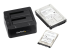UNIDOCKU33 - StarTech.com Dual-Bay USB 3.0 to SATA and IDE Hard Drive Docking Station, USB Hard Drive Dock, External 2.53.5 SATA III and IDE (40 pin) SSDHDD Docking Station, Hot-Swap Hard Drive Bays - Vänster vinkel