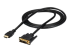HDMIDVIMM6 - StarTech.com 6ft (1.8m) HDMI to DVI Cable, DVI-D to HDMI Display Cable (1920x1200p), Black, 19 Pin HDMI Male to DVI-D Male Cable Adapter, Digital Monitor Cable, M/M, Single Link - Höger vinkel